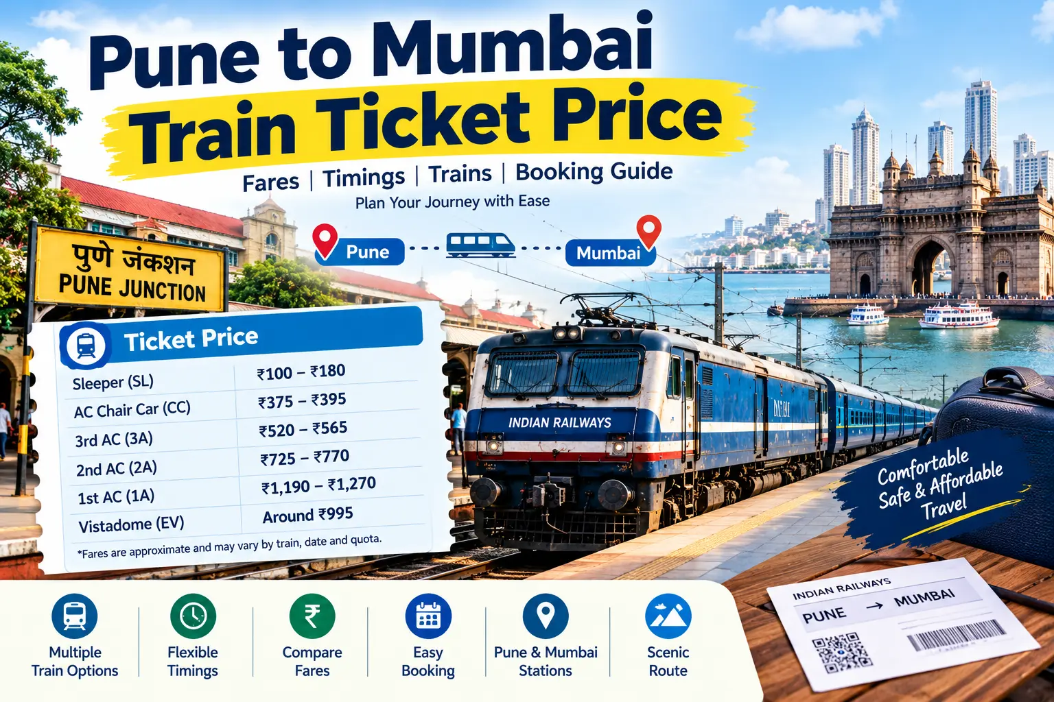 Pune to Mumbai Train Ticket Price