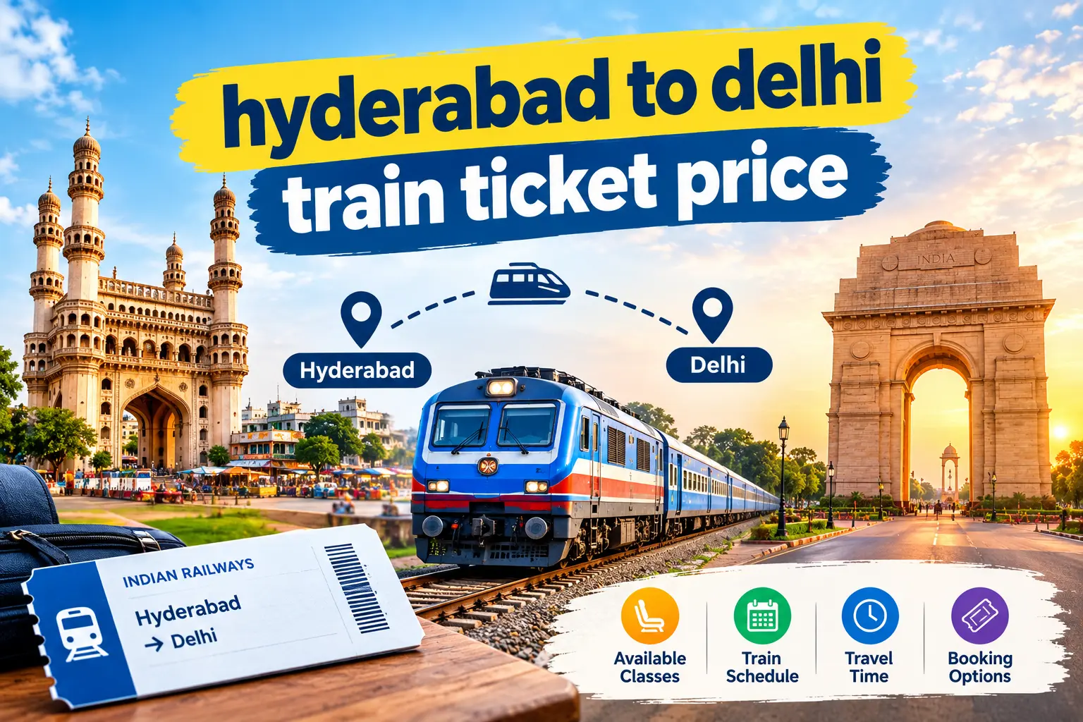 Hyderabad to Delhi Train Ticket Price