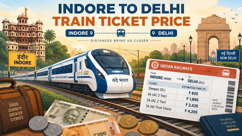 indore to delhi train ticket price
