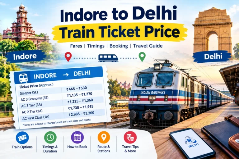 indore to delhi train ticket price​