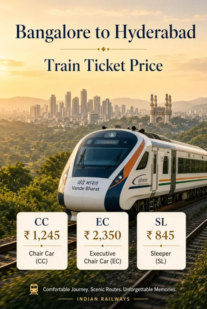 Bangalore to Hyderabad Train Ticket Price
